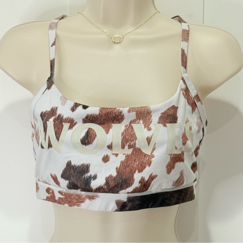 Darc Sport She Solid Hardcore Everyday Sports Bra Carbon Cow Print Medium Wolves